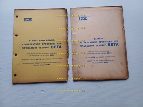 Lancia Beta 1972 - 1973 2 cataloghi attrezzi speciali per …