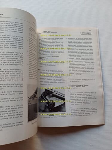Lancia Beta 1972 manuale officina caratteristiche tecniche dati riparazioni