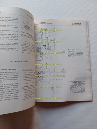 Lancia Beta 1972 manuale officina caratteristiche tecniche dati riparazioni