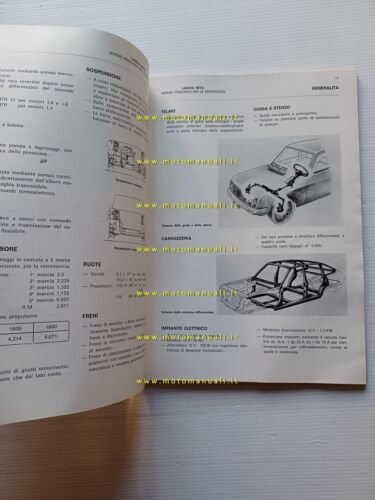 Lancia Beta 1972 manuale officina caratteristiche tecniche dati riparazioni