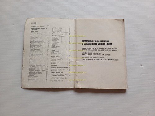 Lancia Beta Berlina 2a S. 1300-1600-2000 1975 Manuale Uso Manutenzione …