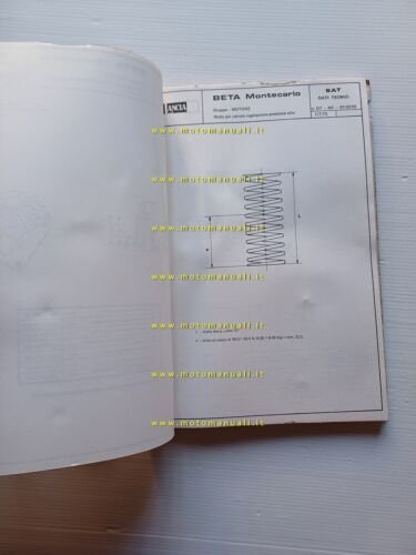 Lancia Beta Montecarlo 1975 manuale officina caratter. tecniche dati riparazioni