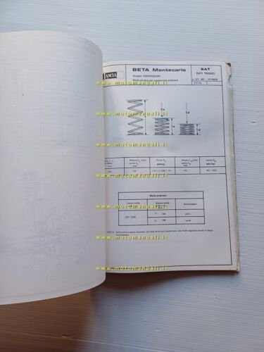Lancia Beta Montecarlo 1975 manuale officina caratter. tecniche dati riparazioni