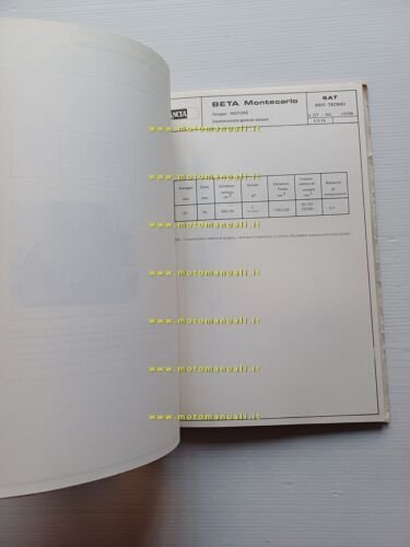 Lancia Beta Motecarlo 1975 manuale officina caratter. tecniche dati riparazioni