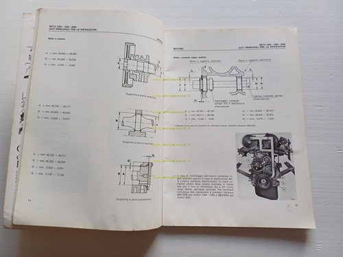 Lancia Beta Spider-Coupè-HPE manuale officina caratt. tecniche dati riparazioni