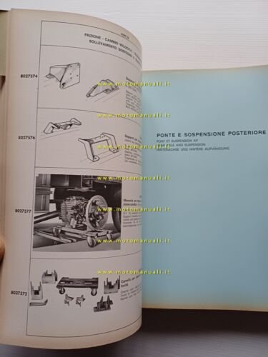 Lancia catalogo attrezzi speciali per officina 1971 auto-autocarri originale