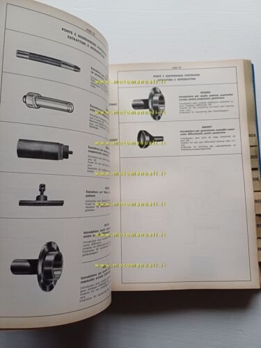 Lancia catalogo attrezzi speciali per officina 1971 auto-autocarri originale
