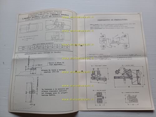 Lancia Flavia 2.0 Iniezione 1969 scheda omologazione DGM Motorizzaz. Facsimile