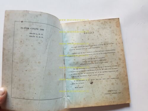 Lancia Flavia 2000 Coupè 1a serie 1969 manuale uso manutenzione …