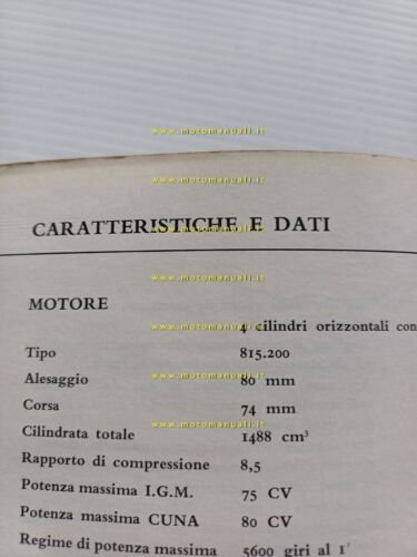 Lancia Flavia Berlina 1.5 1964 manuale uso manutenzione libretto originale
