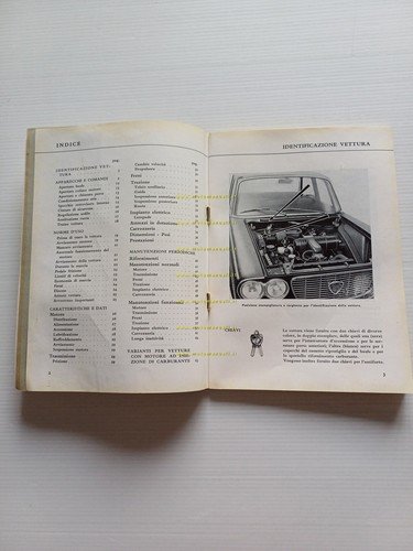 Lancia Flavia Berlina 1.8 - 2.0 1970 manuale uso manutenzione …