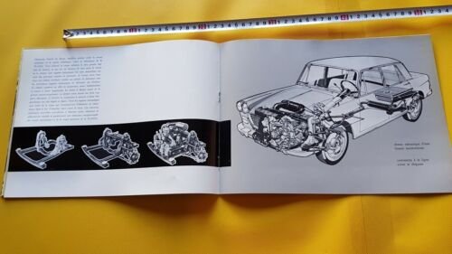 Lancia Flavia Berlina 1961 depliant originale auto TESTO FRANCESE brochure