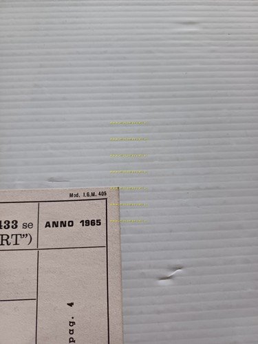 Lancia Flavia Sport 1965 scheda omologazione DGM Motorizzazione Facsimile