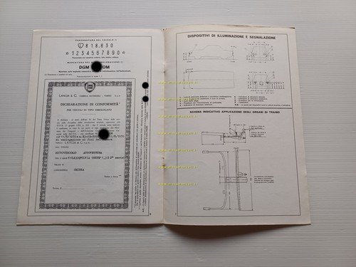 Lancia Fulvia Coupè 1.3 S 2a S. 1970 Facsimile scheda …