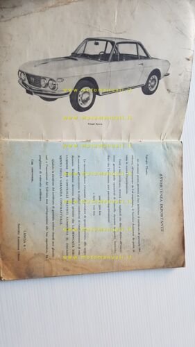 Lancia Fulvia Coupè 1965 manuale uso manutenzione libretto istruzioni originale