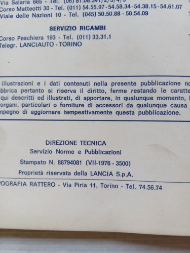 Lancia Gamma Berlina 1976 manuale uso manutenzione italiano originale