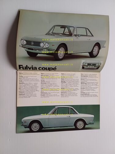 Lancia modelli 1972 Fulvia-2000 Berlina-Coup-HF depliant italiano originale