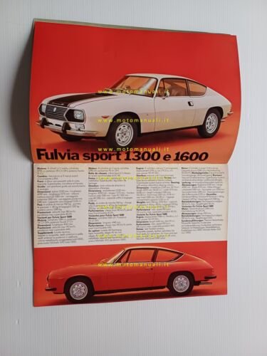 Lancia modelli 1972 Fulvia-2000 Berlina-Coup-HF depliant italiano originale