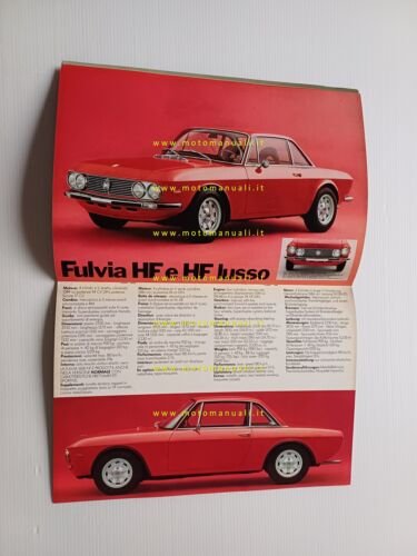 Lancia modelli 1972 Fulvia-2000 Berlina-Coup-HF depliant italiano originale