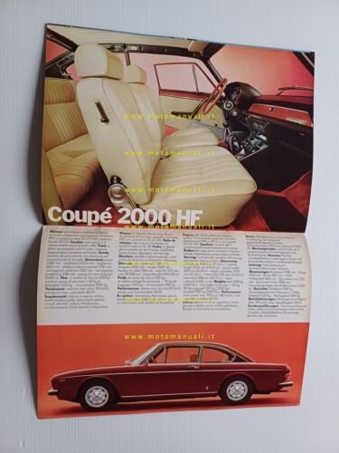 Lancia modelli 1972 Fulvia-2000 Berlina-Coup-HF depliant italiano originale