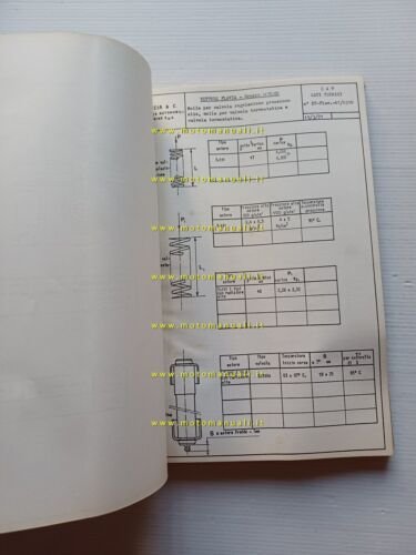 Lancia modelli Flavia 1971 manuale officina caratter. tecniche dati riparazioni
