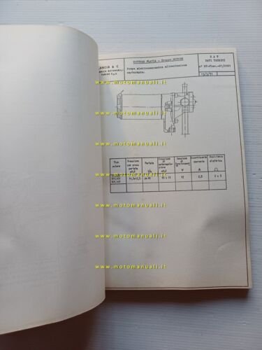 Lancia modelli Flavia 1971 manuale officina caratter. tecniche dati riparazioni