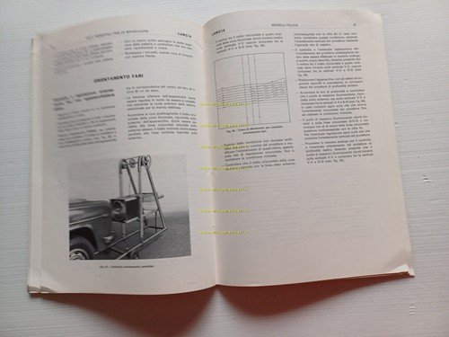 Lancia modelli Fulvia 1972 manuale officina caratt. tecniche dati riparazioni