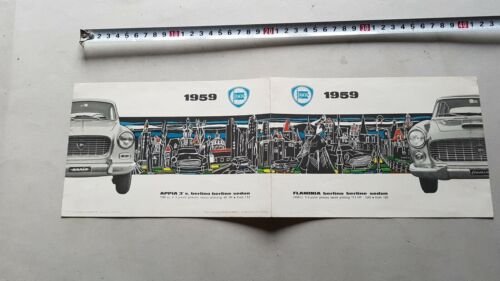 Lancia produzione modelli 1959 depliant originale auto ITALIANO brochure