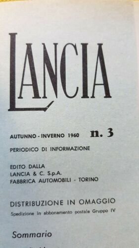 Lancia Rivista Aziendale n. 3 1960 originale no depliant brochure