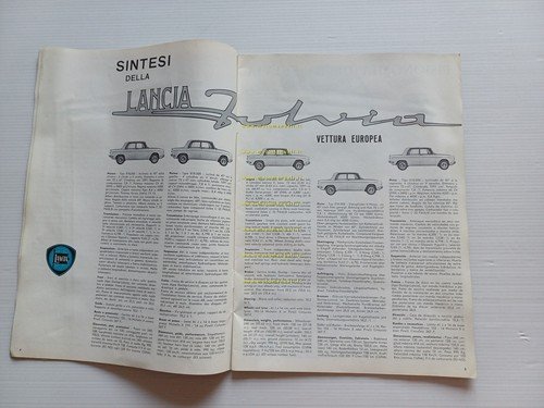 Lancia straordinario Fulvia rivista aziendale n.10 1963 supplemento originale