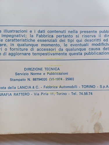 Lancia Stratos HF 1974 manuale uso manutenzione libretto italiano originale