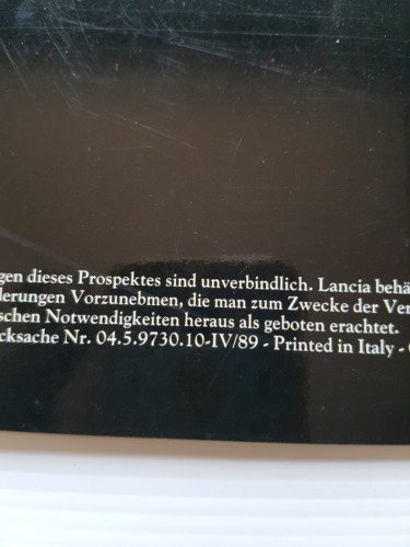 Lancia Thema 8.32 1989 depliant originale testo tedesco