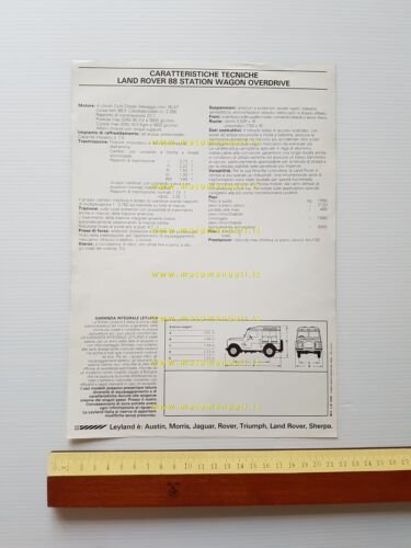Land Rover 88 Diesel 1981 depliant pubblicitario originale
