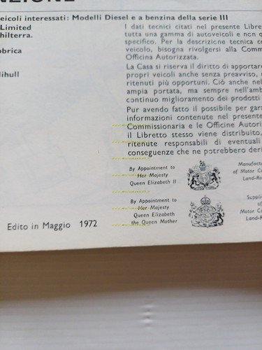 Land Rover Serie III 1972 manuale uso manutenzione libretto originale …