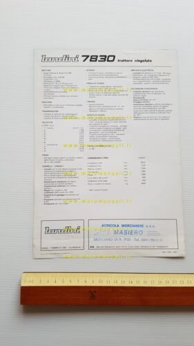 Landini trattore cingolato 7830 1987 depliant italiano originale