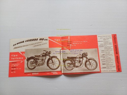 Laverda 100 Sport - 100 Turismo 1955 depliant italiano originale