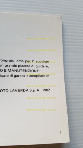 Laverda 1000 RGS 1982 libretto tagliandi garanzia originale nuovo