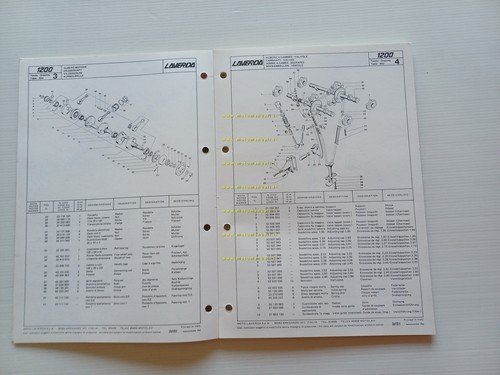 Laverda 1200 catalogo ricambi originale spare parts catalogue