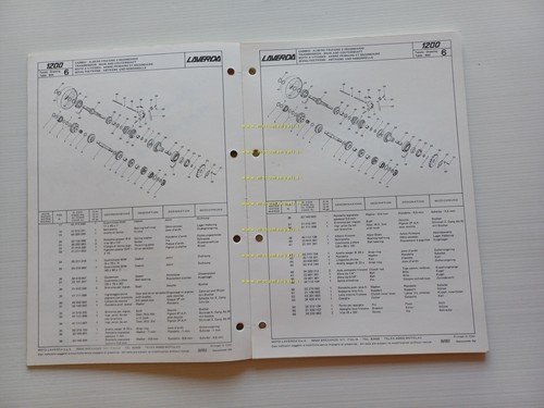 Laverda 1200 catalogo ricambi originale spare parts catalogue