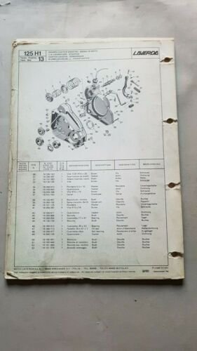 Laverda 125 Husqvarna H1 1976 Catalogo Ricambi Originale Spare Parts …