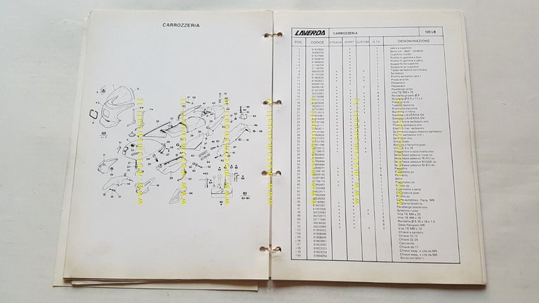 Laverda 125 LB 1984 catalogo ricambi originale spare parts catalogue