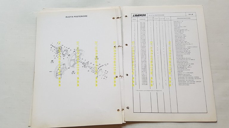 Laverda 125 LB 1984 catalogo ricambi originale spare parts catalogue