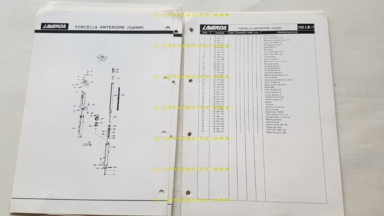 Laverda 125 LB1 Sport Custom Ride catalogo ricambi originale spare …