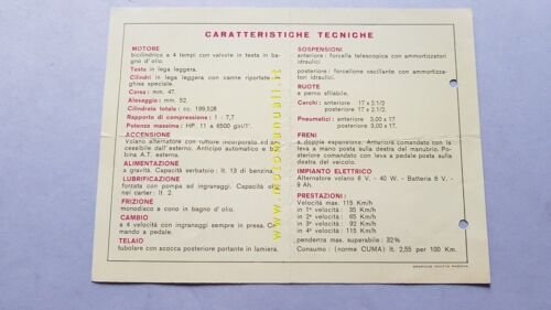 Laverda 200 Gemini 1968 depliant originale brochure