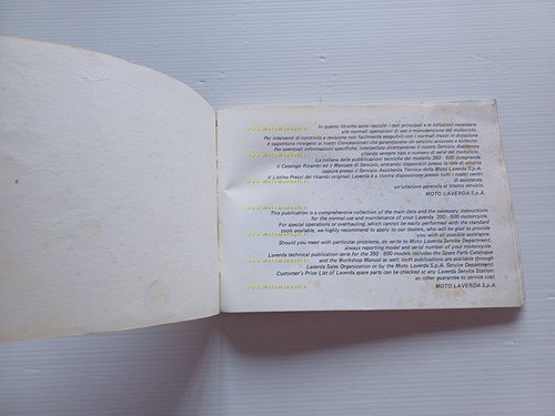 Laverda 350 - 500 manuale uso manutenzione libretto istruzioni originale