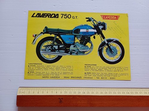 Laverda 750 S - GT 1970 depliant originale ITALIANO