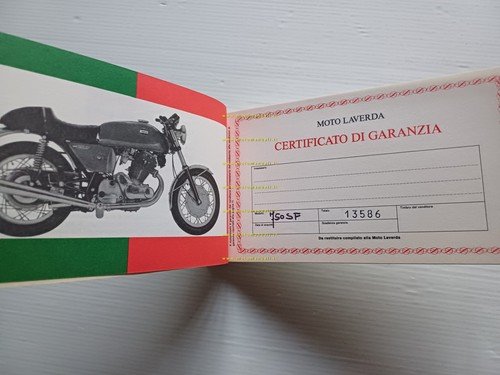Laverda 750 SF - GT 1972 libretto tessera garanzia originale …