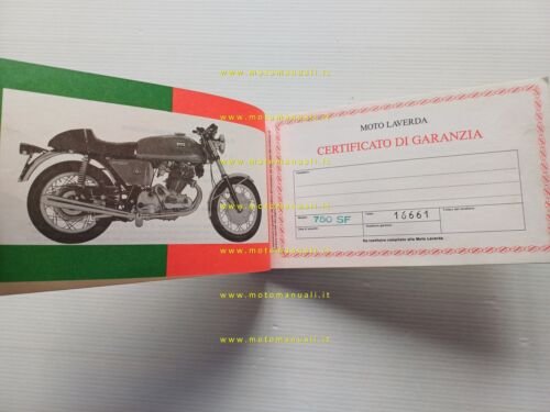 Laverda 750 SF - GT 1972 libretto tessera garanzia originale …