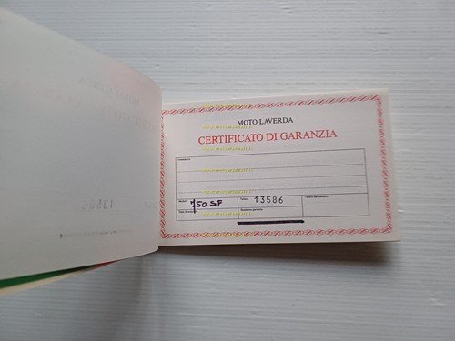 Laverda 750 SF - GT 1972 libretto tessera garanzia originale …