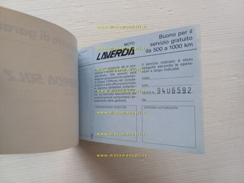 Laverda LZ 50 libretto tessera garanzia originale nuovo